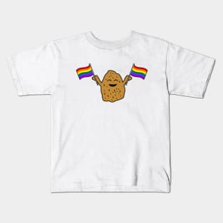 Pride Chicken Nugget With LGBTQ Flags Kids T-Shirt